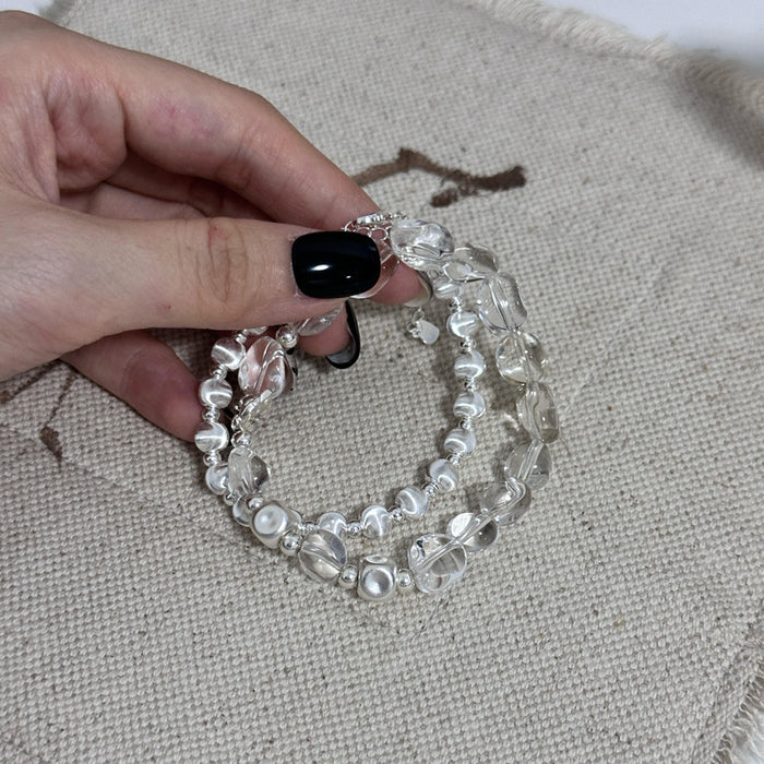 925 silver cat's eye brushed bracelet