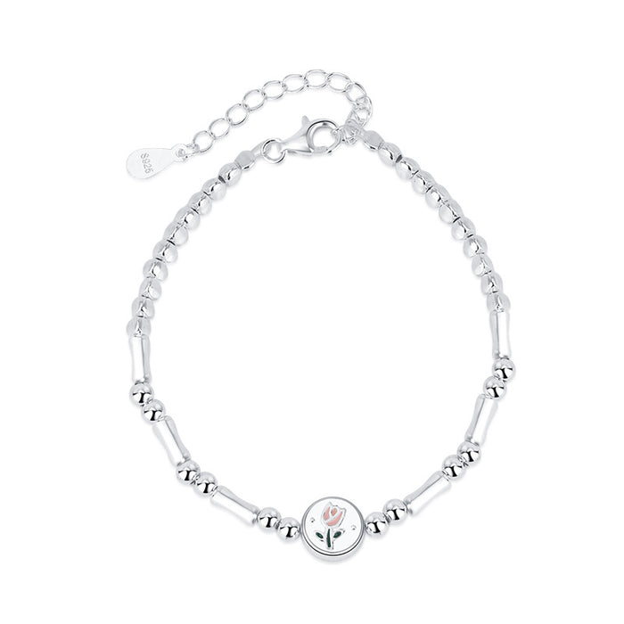 925 silver tulip slub bracelet