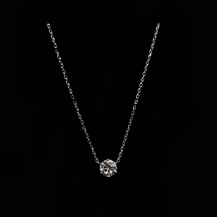 925 Silver 1-Carat Olive-Shaped High Carbon Diamond Necklace