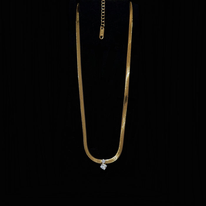 Titanium Steel Water Drop Pendant Necklace