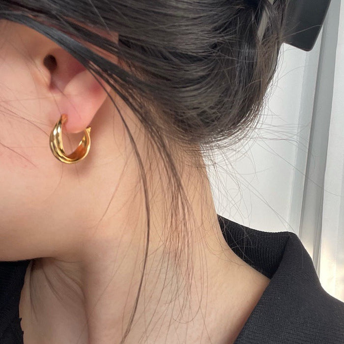 Circle Metal Stud Earrings