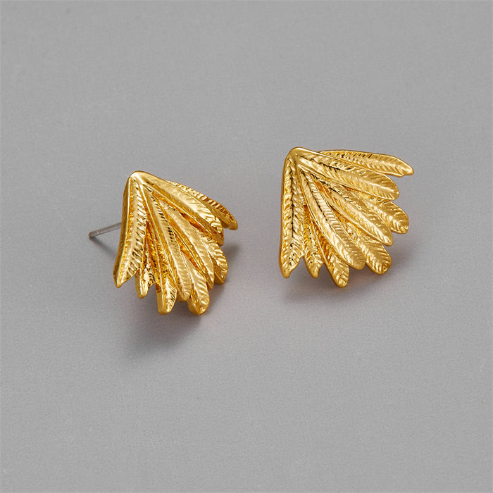 Compact high-quality texture stud earrings