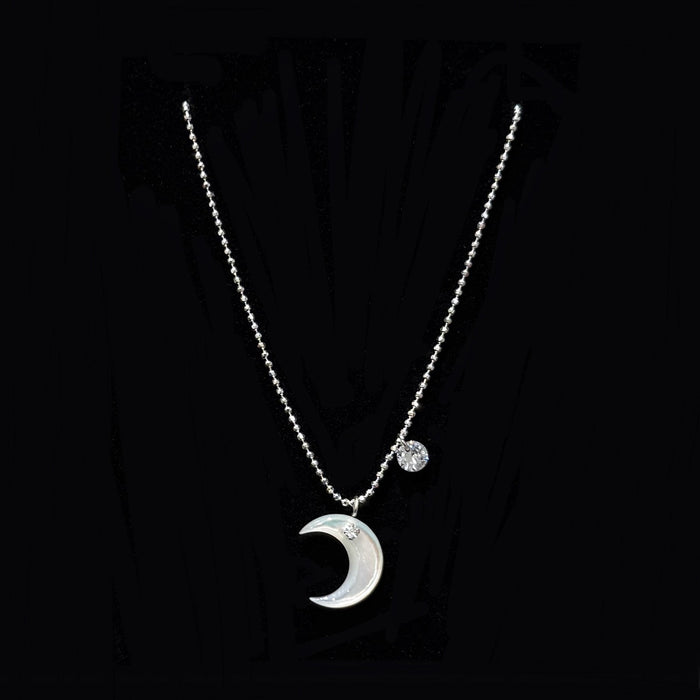 925 Silver Sun, Moon & Galaxy White Lip Oyster Necklace