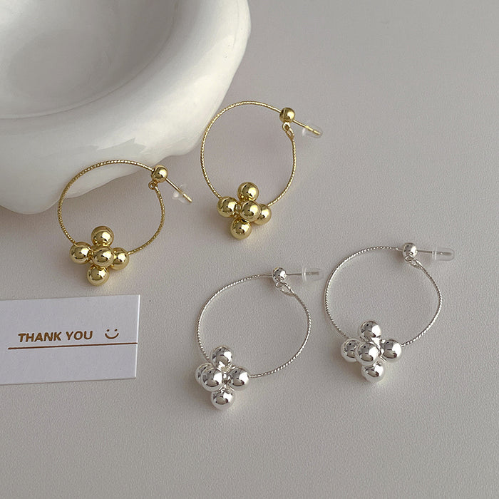Gold and silver ball earrings earrings