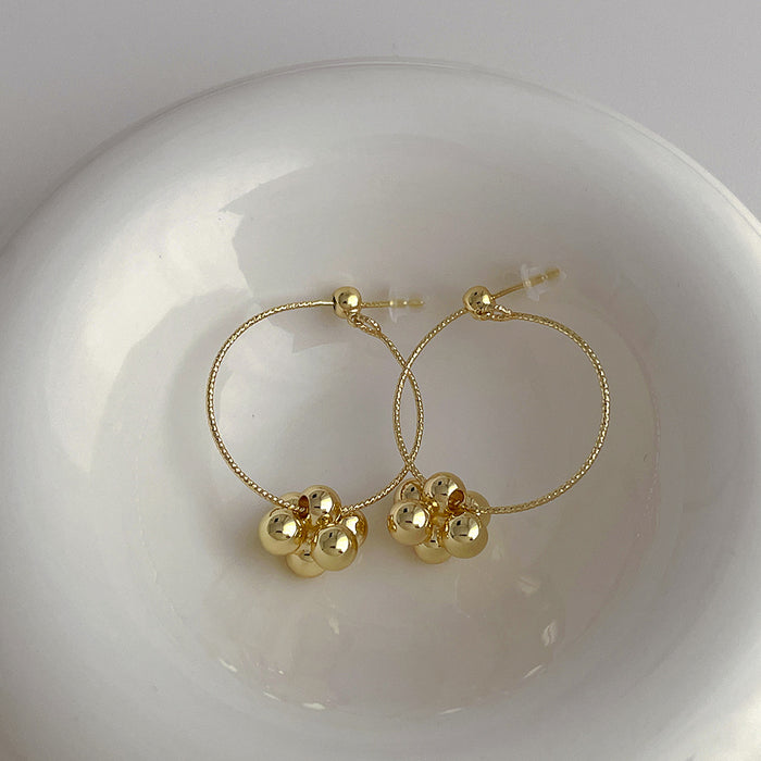 Gold and silver ball earrings earrings