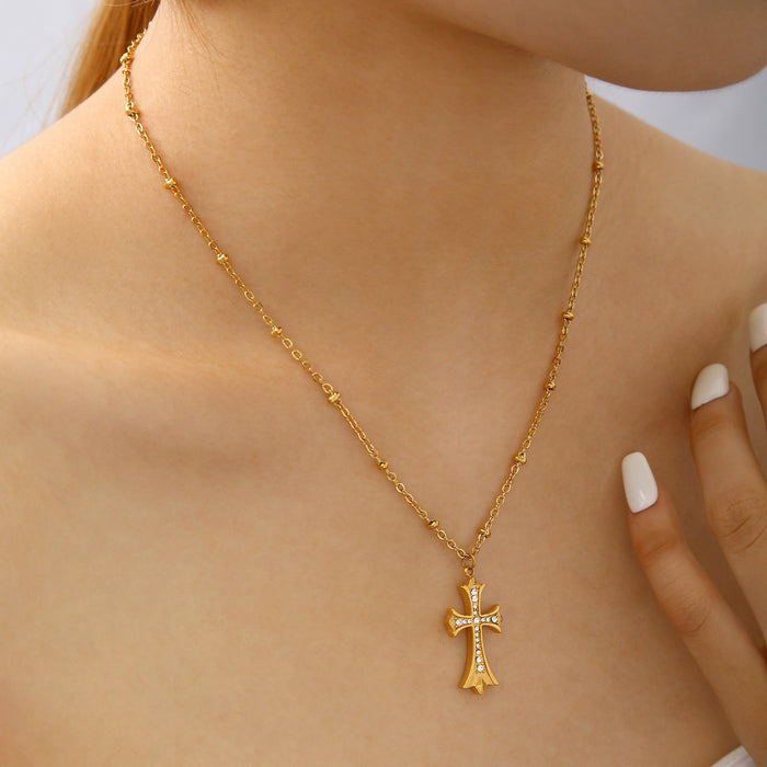 Golden cross necklace