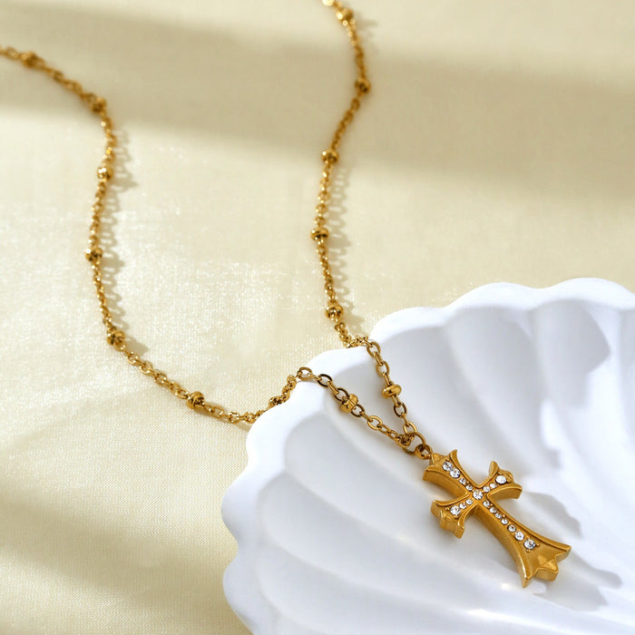 Golden cross necklace