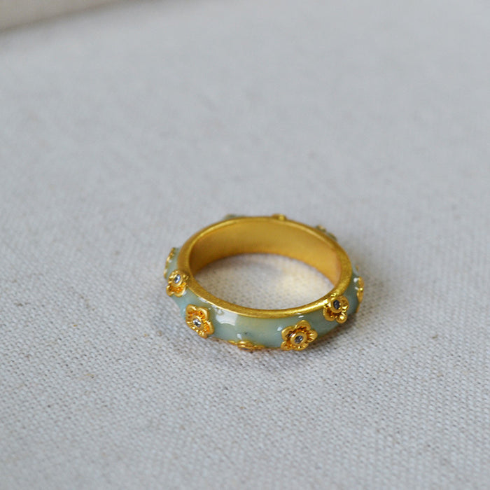 Golden enamel ring