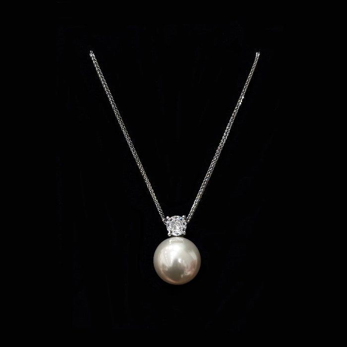 925 Sterling Silver Artificial Pearl Diana Necklace