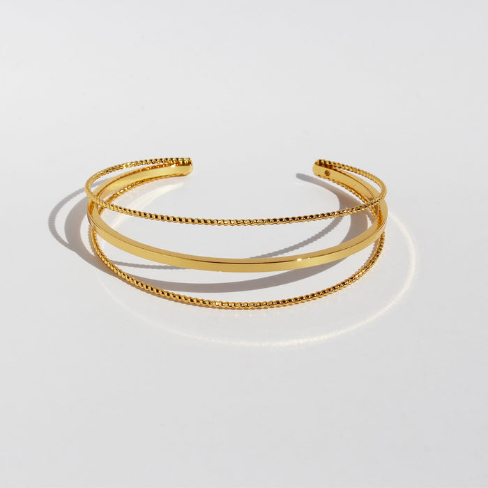 Minimalist quicksand three-layer bracelet