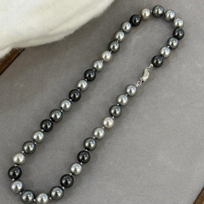 Mixed Gray-Green Artificial Pearl Necklace