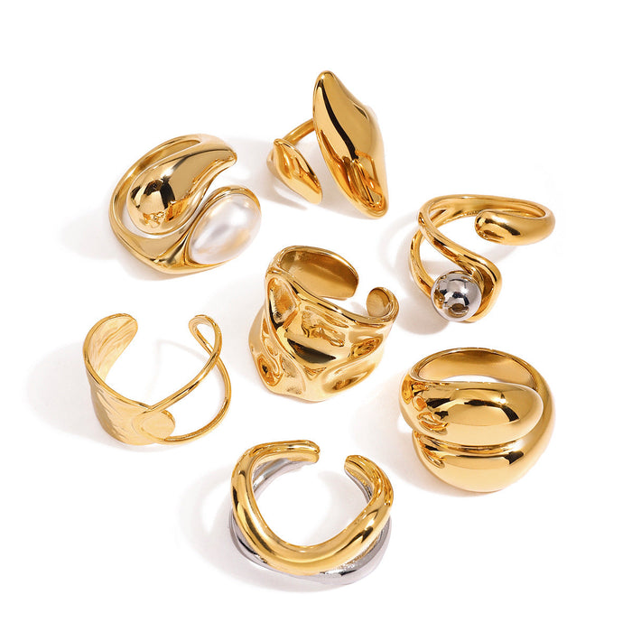 Stainless steel pearl ring
