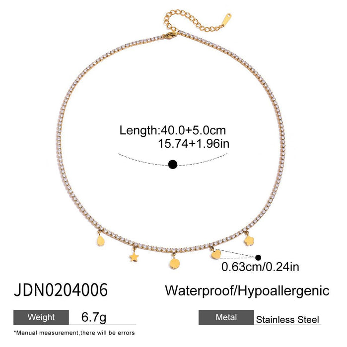 tetragonal star titanium steel necklace