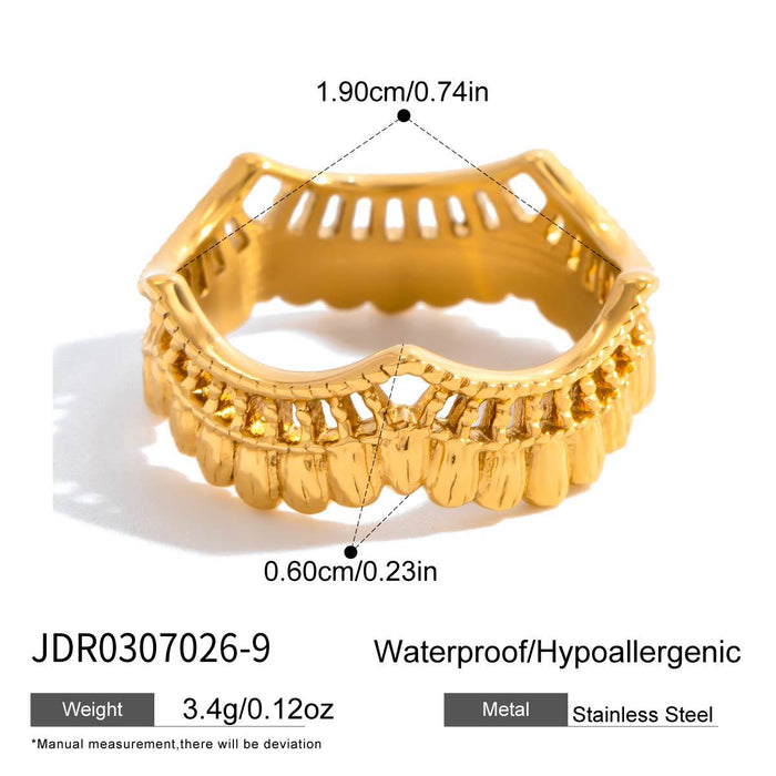 Lace Crown Hollow Stainless Steel Ring