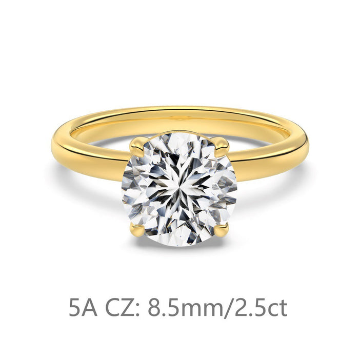 S925 Sterling Silver Single Main Diamond Proposal Wedding Ring