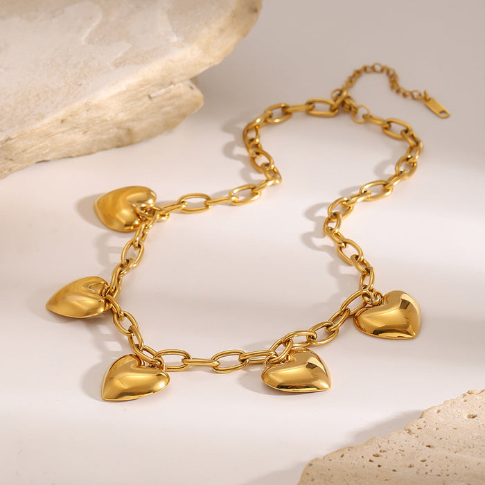 Stainless steel love pendant collarbone chain necklace