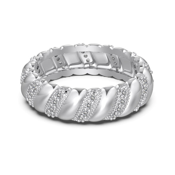 S925 Sterling Silver Diamond Wedding Ring