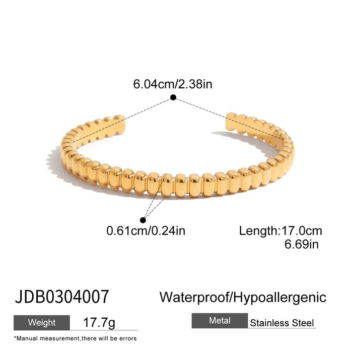 Stainless steel retro sand gold bracelet