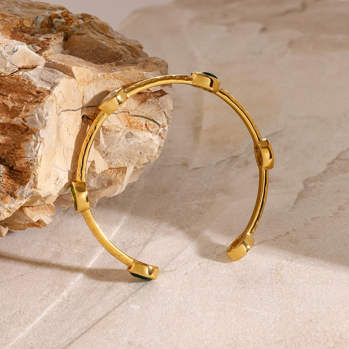 Stainless steel zircon bracelet