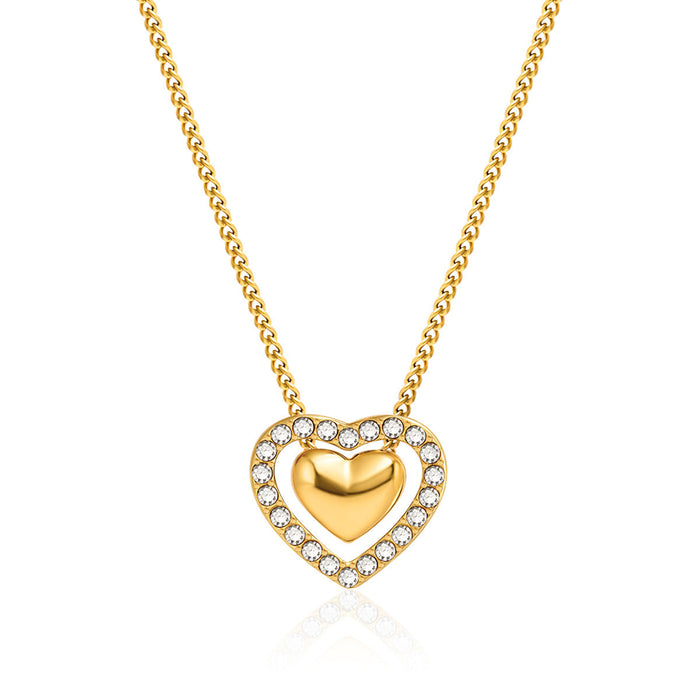 Hollow glossy love pendant Necklace