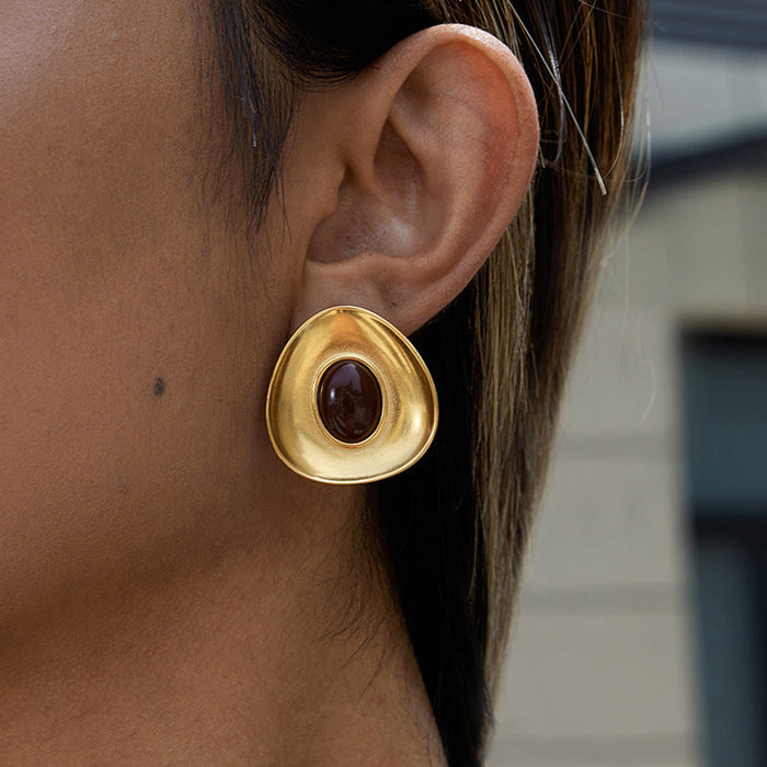 Resin Titanium Steel Stud Earrings