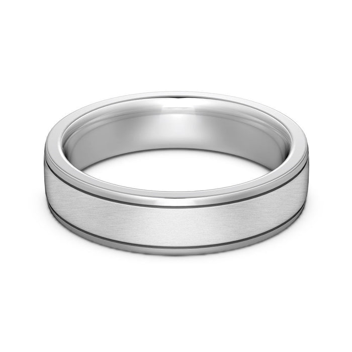 S925 Sterling Silver Plain Silver Male and Female Couple Ring-1