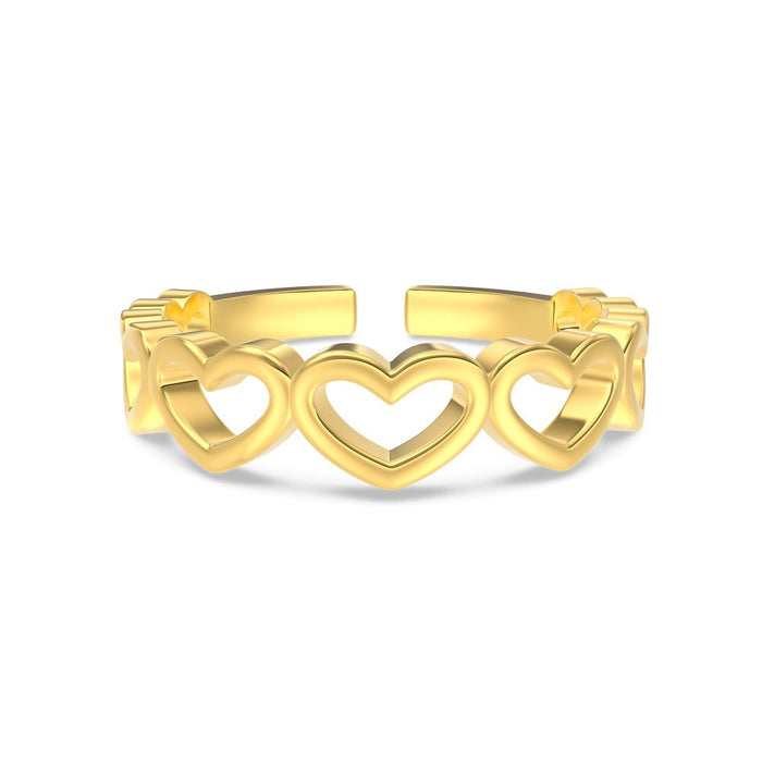 S925 Sterling Silver Vegetarian Ring Cute Stackable Open Ring