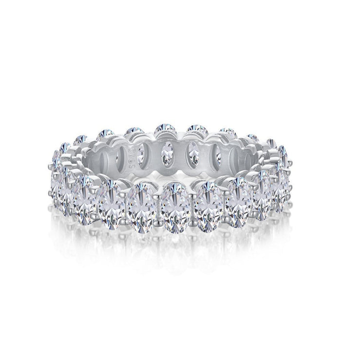 S925 Sterling Silver Oval Diamond High Quality Ring