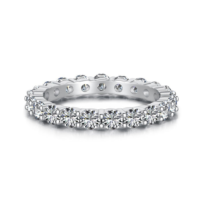 S925 Sterling Silver Diamond Wedding Ring