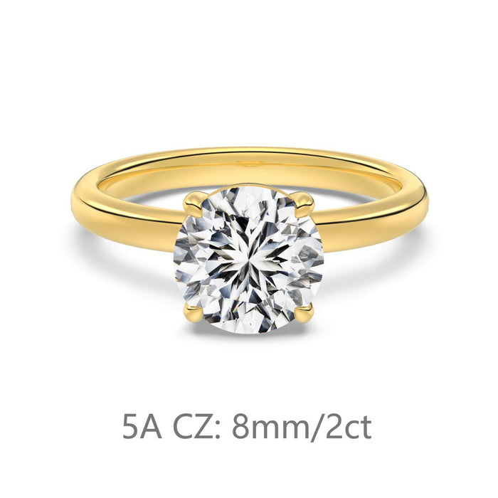 S925 Sterling Silver Single Main Diamond Proposal Wedding Ring