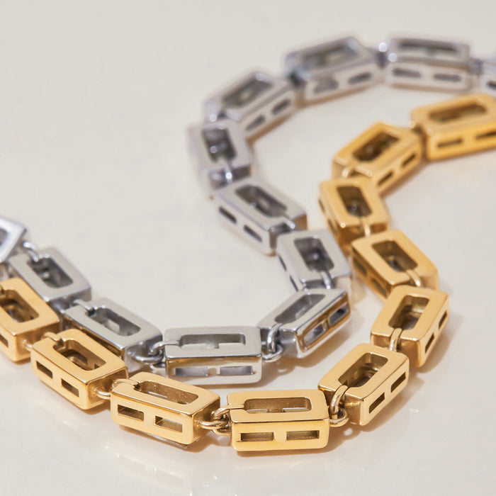 Zircon-studded Stainless Steel Full Diamond Bracelet