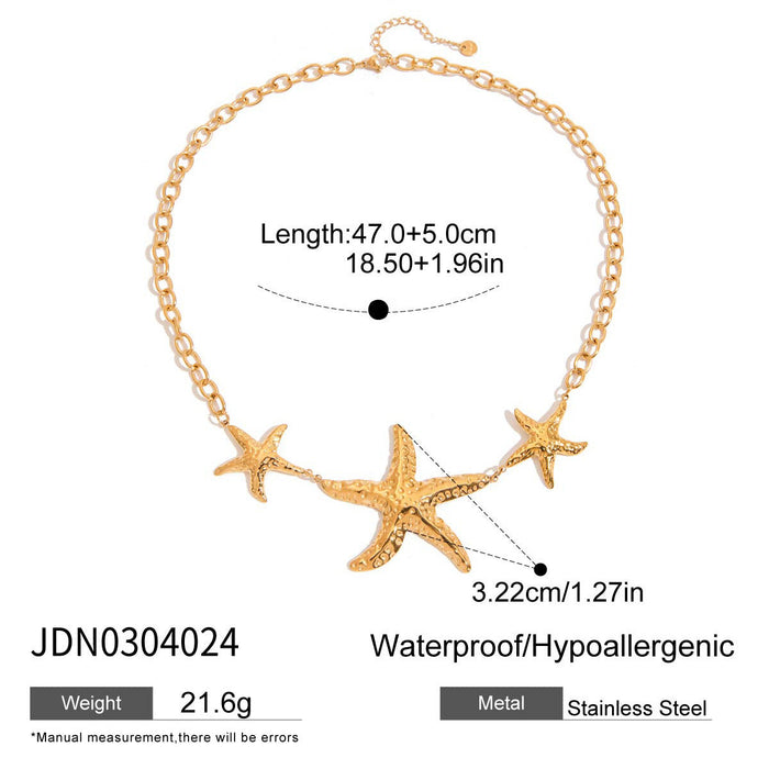 Stainless steel starfish necklace