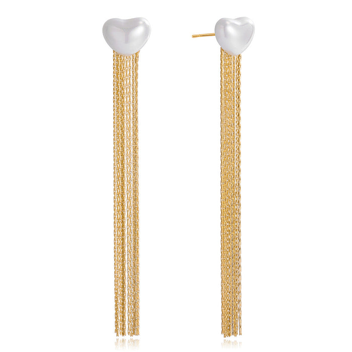 Love fringed pearl earrings