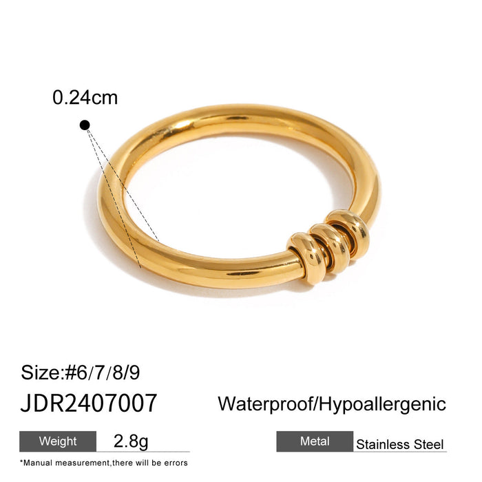 Zircon titanium steel ring