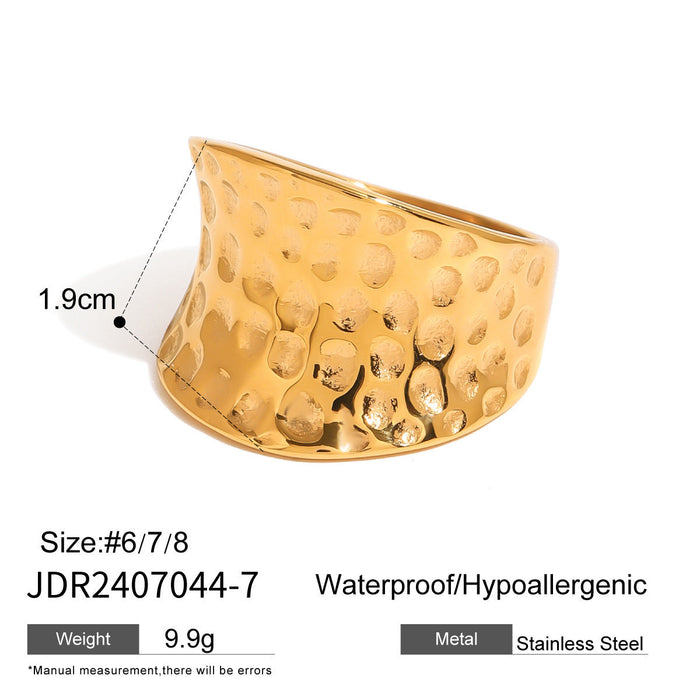 Stainless steel gold pearl ring