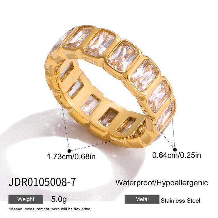 Love zircon titanium steel ring