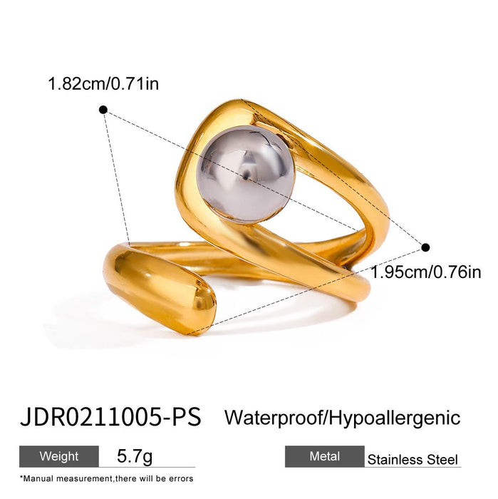 Stainless steel pearl ring