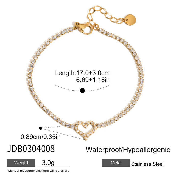 Stainless steel zircon bracelet