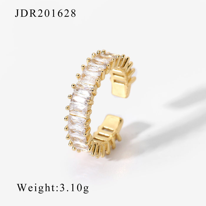 Zircon titanium steel ring