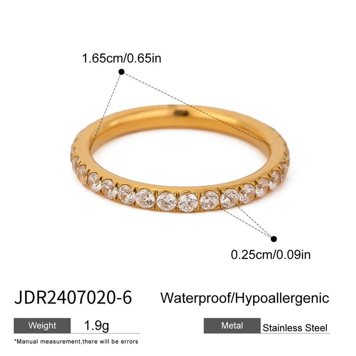 Titanium steel zircon stacked open ring