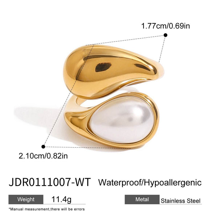 Stainless steel pearl ring