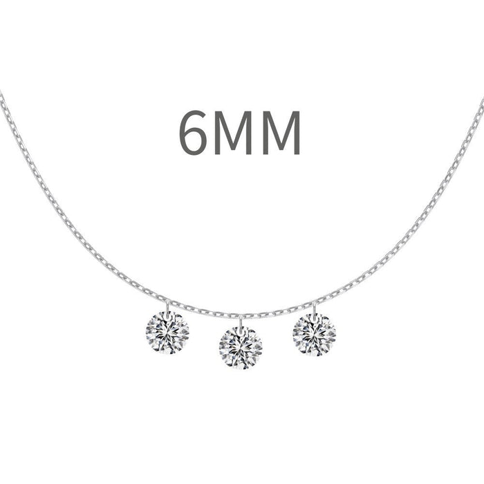 S925 Sterling Silver Tassel Oval Water Drop Wedding Necklace