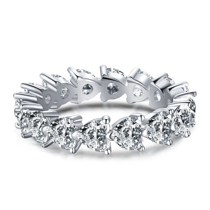 S925 Sterling Silver Diamond Wedding Ring