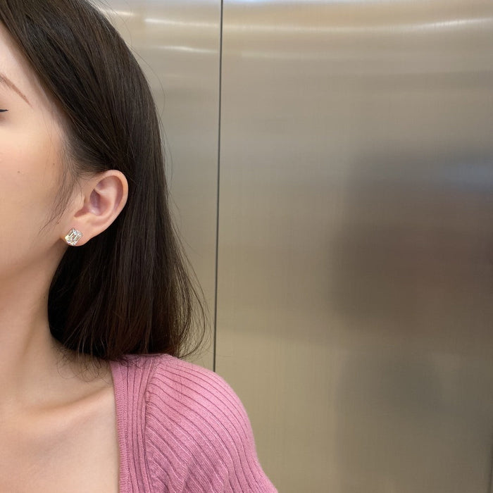 S925 Sterling Silver Gold Miniature Stud Earrings