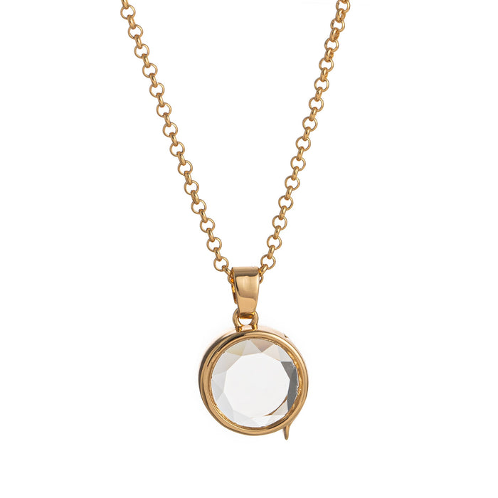 Glass photo box pendant DIY hollow transparent necklace