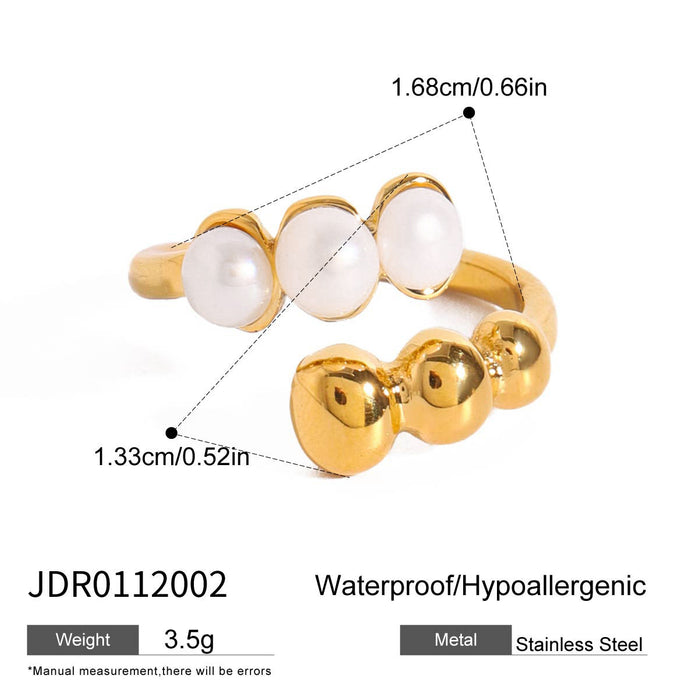 Stainless steel pearl ring