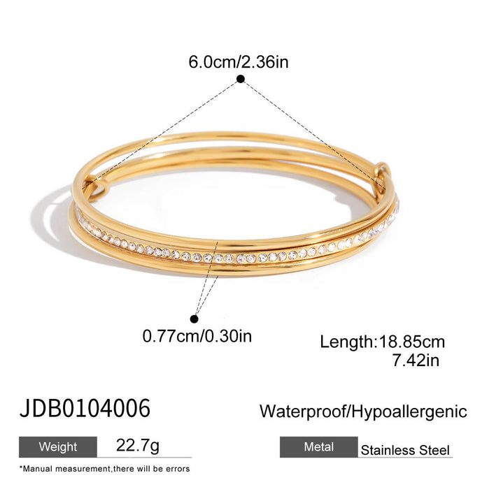 Stainless steel zircon multi-layer bracelet