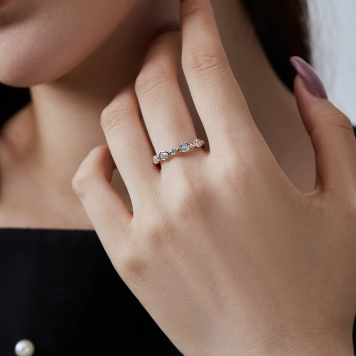 S925 Sterling Silver Water Drop Ring