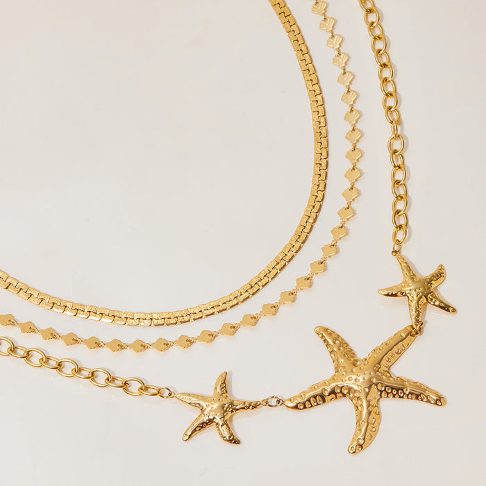 Stainless steel starfish necklace