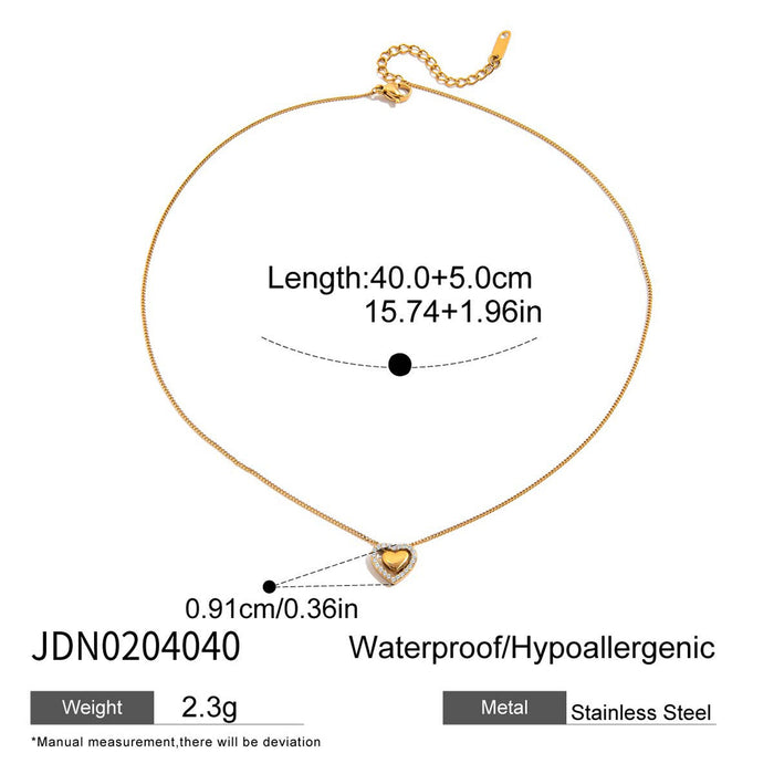 Hollow glossy love pendant Necklace